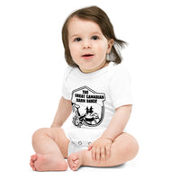 The Great Canadian Barn Dance Baby Short Sleeve One Piece Black Logo.