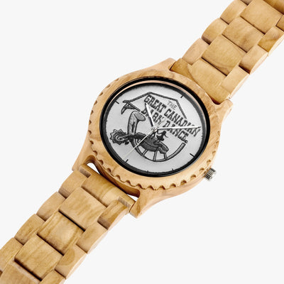 The Great Canadian Barn Dance Collection Grey Italian Olive Lumber Wooden Watch