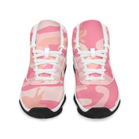 Pink Army Camo Ultra Microfiber Canvas Basketball Sneakers