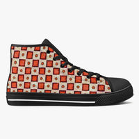 Retro K Block Classic High-Top Canvas Shoes in White or Black