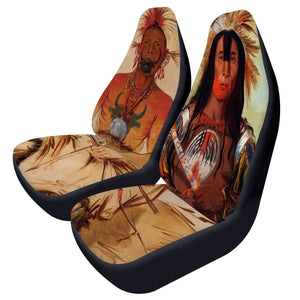 Chief Buffalo Bull Native Indian Art Design Microfiber Car Seats Cover 2Pcs