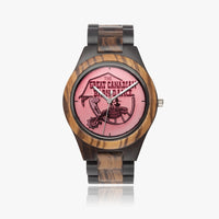 The Great Canadian Barn Dance Collection Pink Indian Ebony Wooden Watch