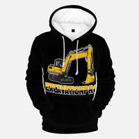EXCAVATIONPRO Collection Excavator Black Round Collar Hoodie
