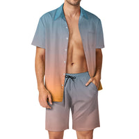 Peach Sunrise Fashion Men's Leisure Beach Suit