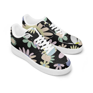 Flower Power Low-Top Leather Sports Sneakers