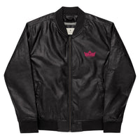 HANDSOMER Pink Quality Leather Bomber Jacket