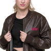 HANDSOMER Pink Quality Leather Bomber Jacket