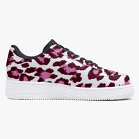 Cheetah Pink Splash Low-Top Leather Sports Sneakers