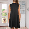 Black Quality Sleeveless A-Line Pocket Dress