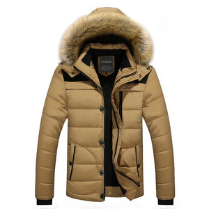 Fashionably Warm Parka Coat with Fur Hood Moderate Winter Outerwear Jacket