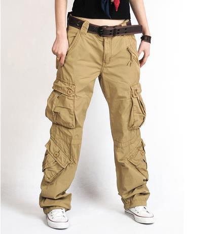 Heavy Women's Size Tactical Cargo Pants Wide Leg Big Pockets