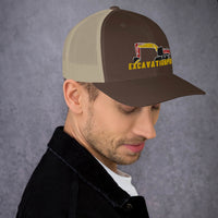 Excavationpro Track Excavator Designer Fashion Embroidered Trucker Cap Hat