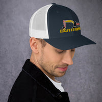 Excavationpro Track Excavator Designer Fashion Embroidered Trucker Cap Hat