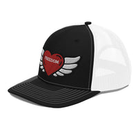 Freedom Love Heart Wings Trucker Hat Cap